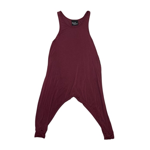 Momper Romper girls one piece jumpsuit maroon size small/medium 6-8 stretch - Picture 2 of 6